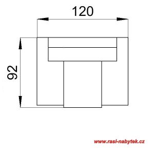 varianta 1 – křeslo ALFA (šířka: 120, hloubka: 92, výška: 76)